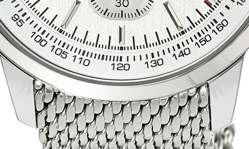Porsamo Bleu Simon Mesh Strap Chronograph Watch, 44mm In Silver And White