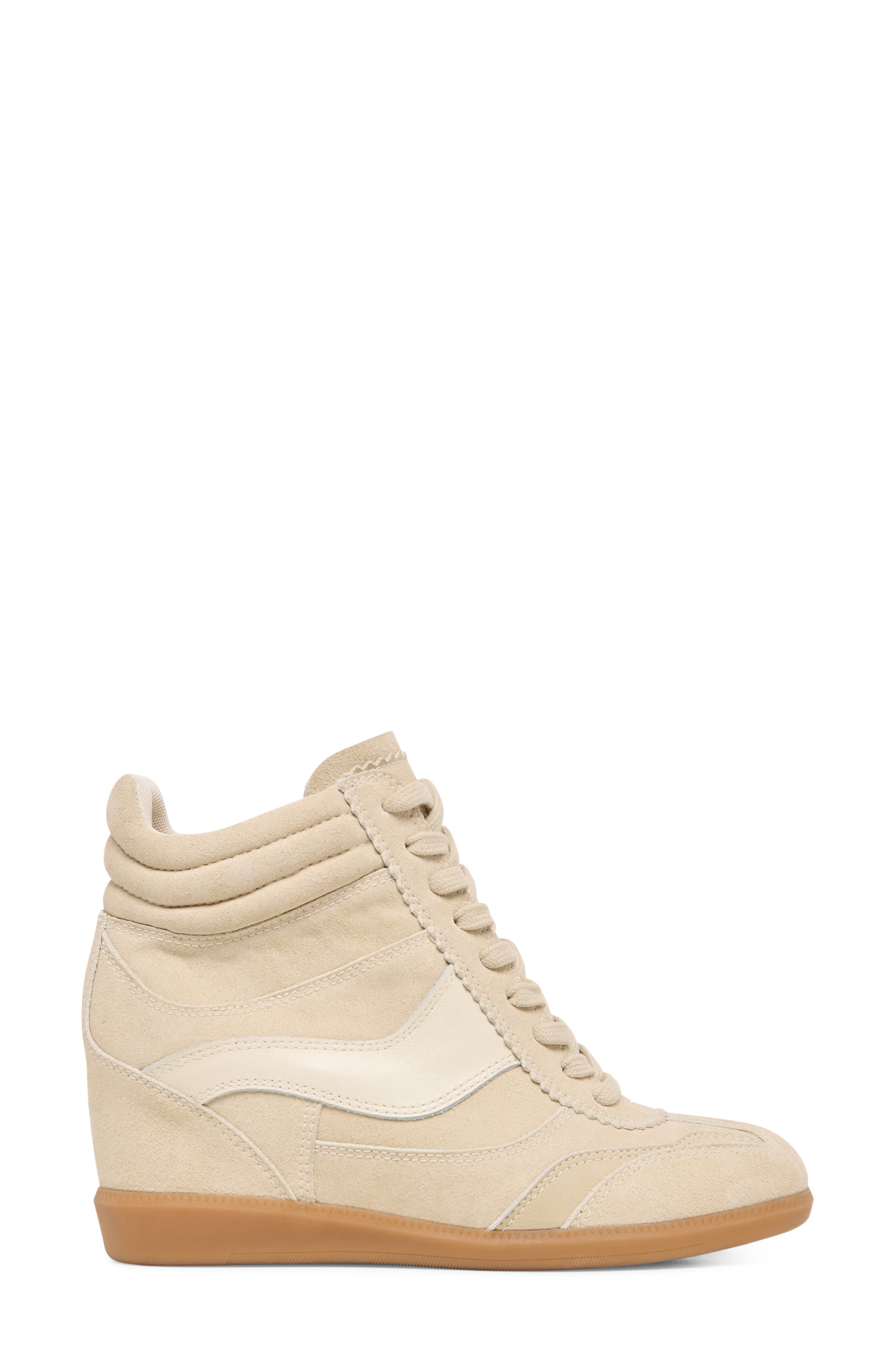 Issac High Top Wedge Sneaker, Alternate, color, OATMEAL SUEDE