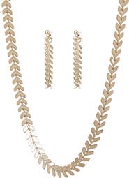 Bearfruit Jewelry Elara Chevron Necklace & Earring Set Trendy Statement