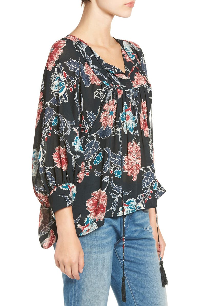 ASTR the Label ASTR 'Esther' Floral Print Peasant Blouse, Alternate, color,