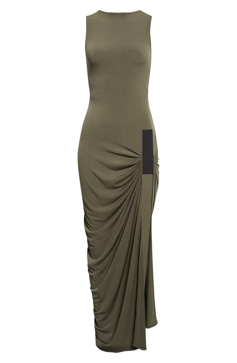 Coperni Ruched & Taped Suspended Maxi Dress, Main, color, Green Grn