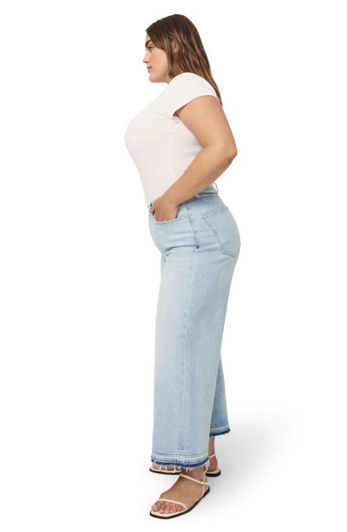 Warp & Weft Warp+weft Icn Release Hem High Waist Ankle Wide Leg Jeans In Ice Age