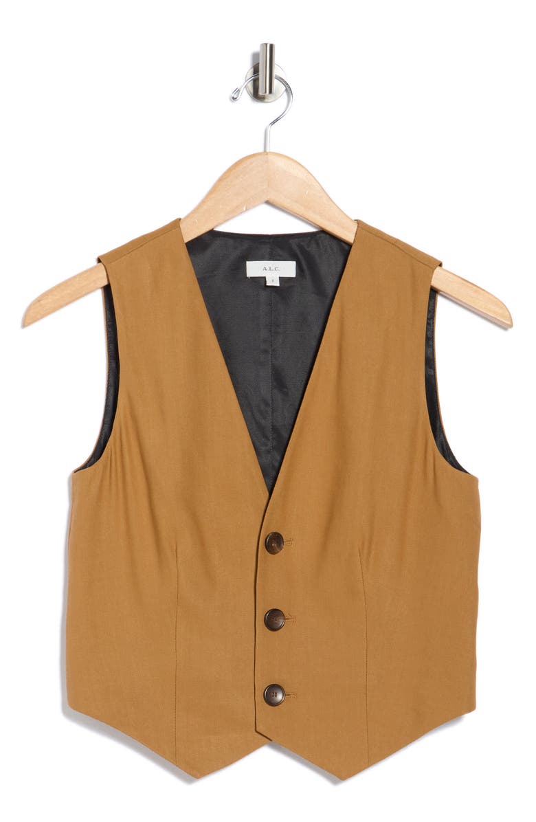 A.L.C. Maxwell Linen Blend Vest, Alternate, color, Copper