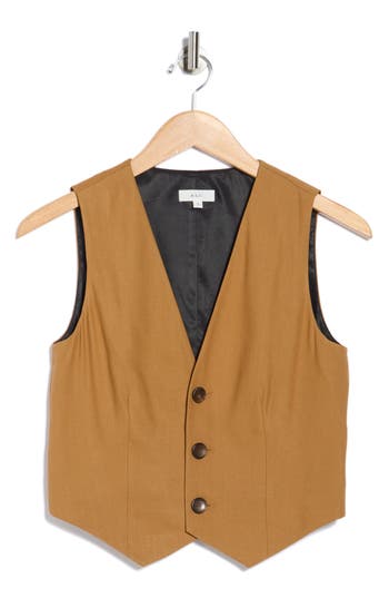 A.l.c . Maxwell Linen Blend Vest In Brown