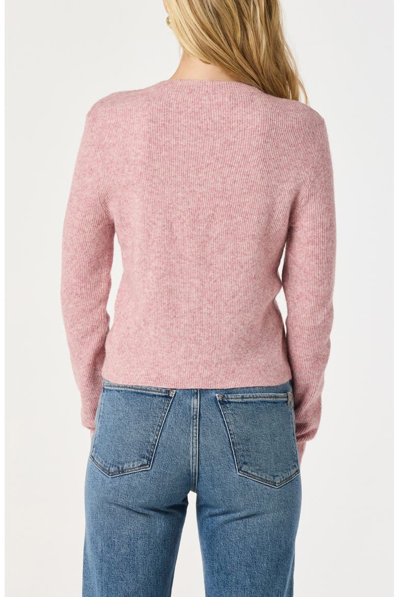 Satin Bow Knit Cardigan, Alternate, color, PINK
