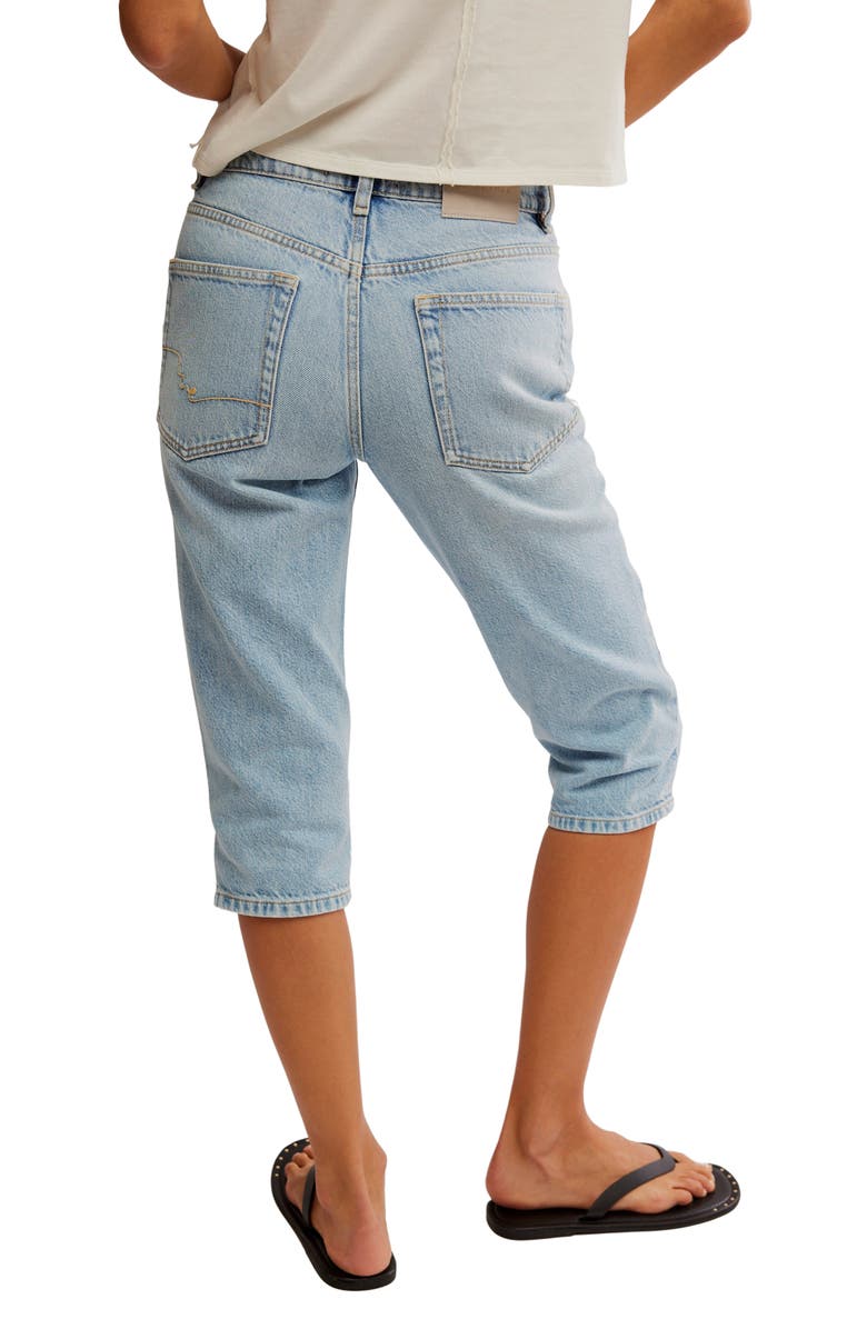 Free People Sun City High Waist Capri Jeans, Alternate, color, Pale Indigo