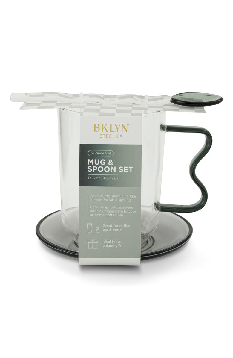 Brooklyn Steel Co. 3-Piece Squiggle Mug Set, Alternate, color, Clear