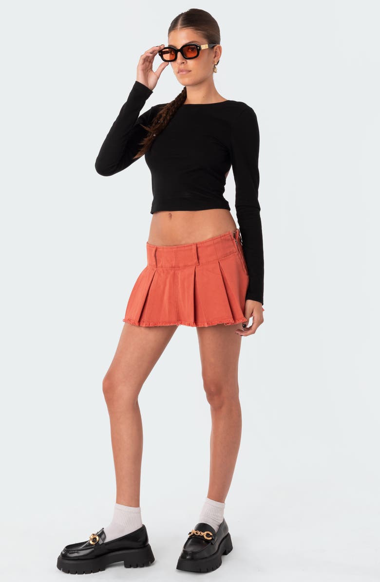 EDIKTED Haven Open Back Crop Top, Alternate, color, Black