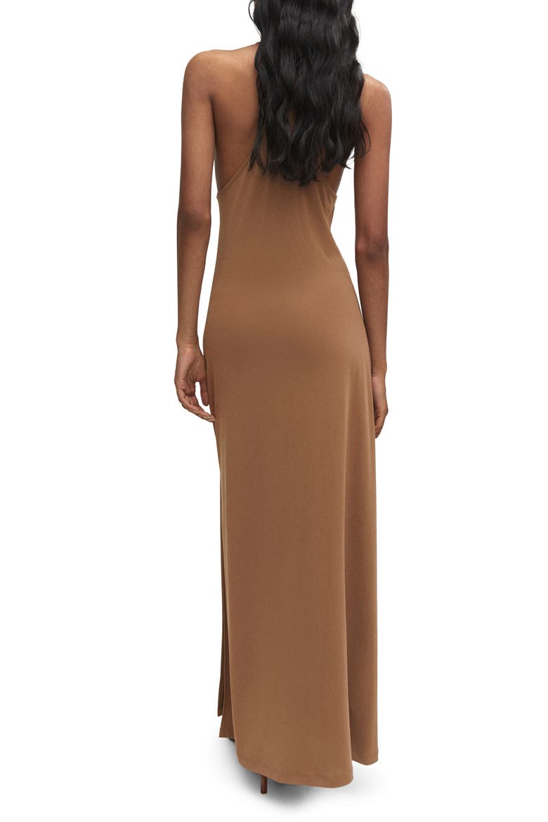 High Neck Maxi Dress, Alternate, color, CARAMEL