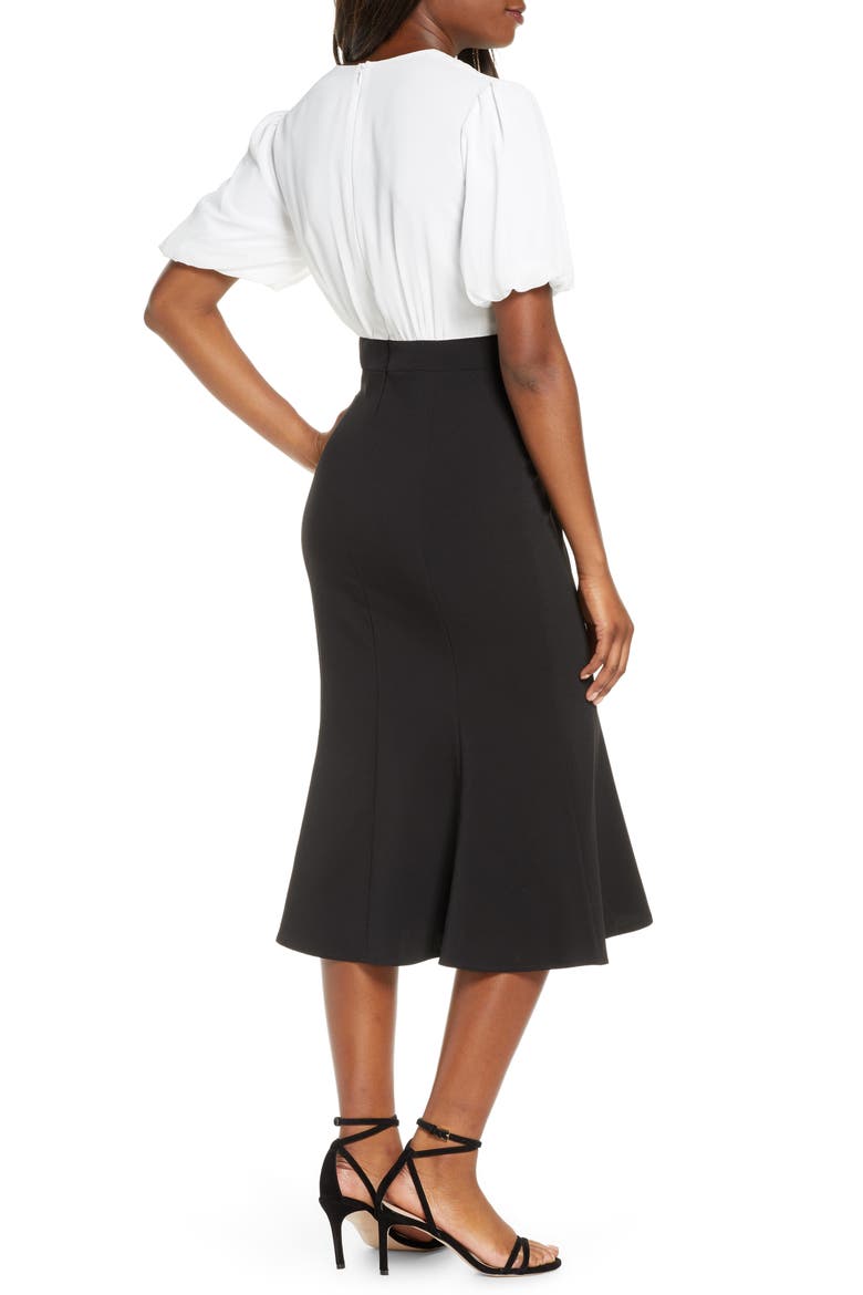 Faux Two-Piece Dress, Alternate, color, IVORY/ BLACK