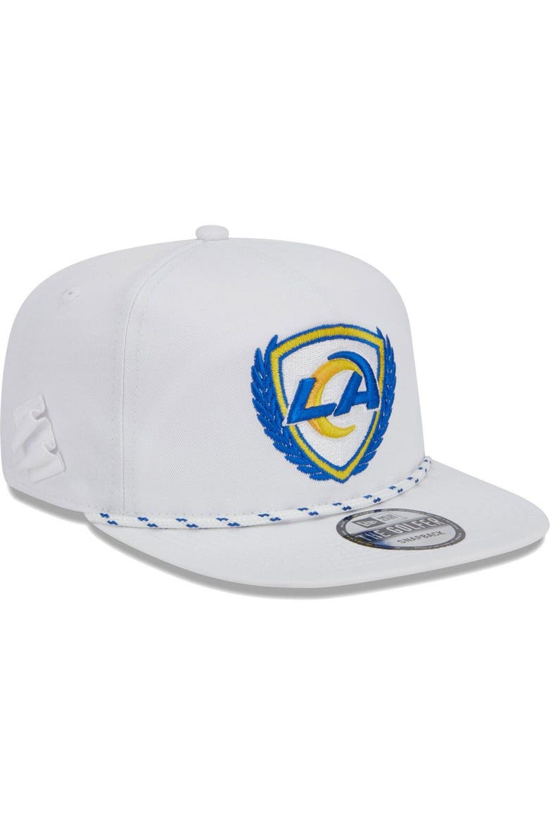 Men's New Era White Los Angeles Rams Tee Golfer 9FIFTY Snapback Hat, Alternate, color, White