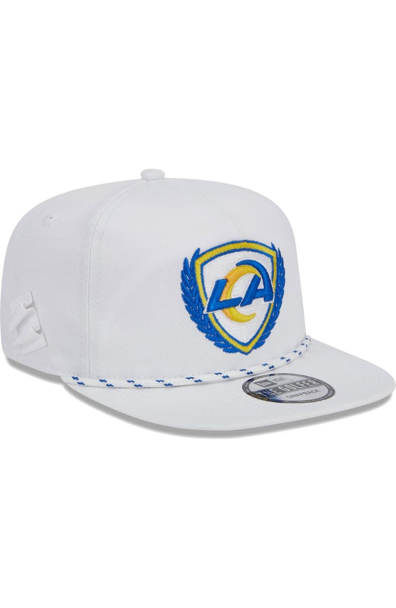 New Era Men's New Era White Los Angeles Rams Tee Golfer 9FIFTY Snapback Hat, Alternate, color,
