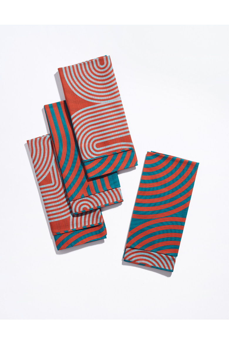 Comb Dinner Napkins - High Season Set of 4, Main, color, GARNET
