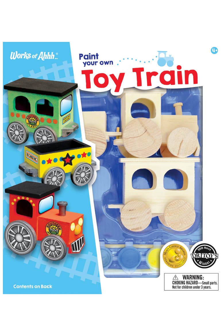 Toy Train Wood Craft & Paint Kit, Main, color, Multicolor