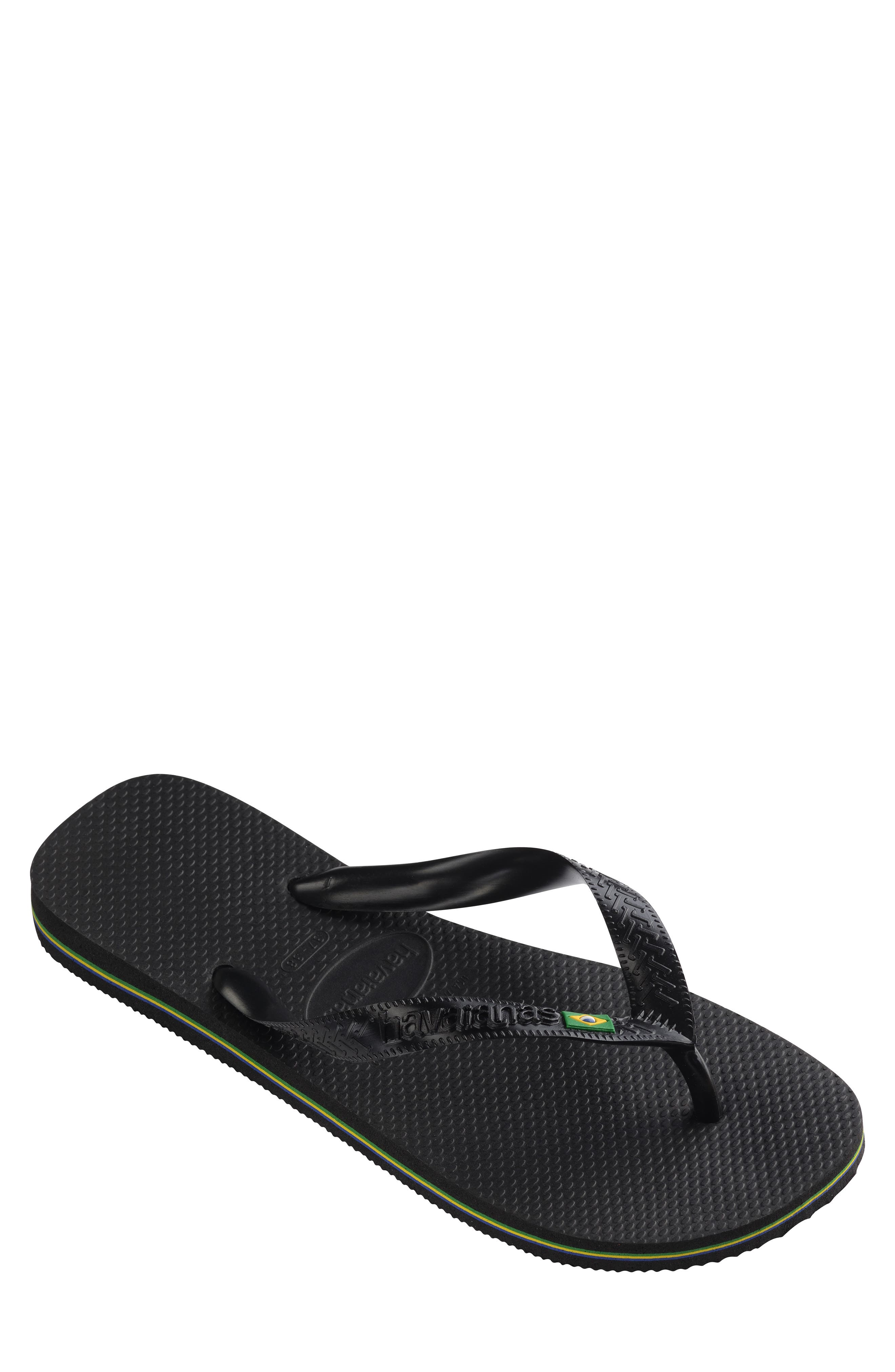 Brazil Flip Flop, Alternate, color, BLACK