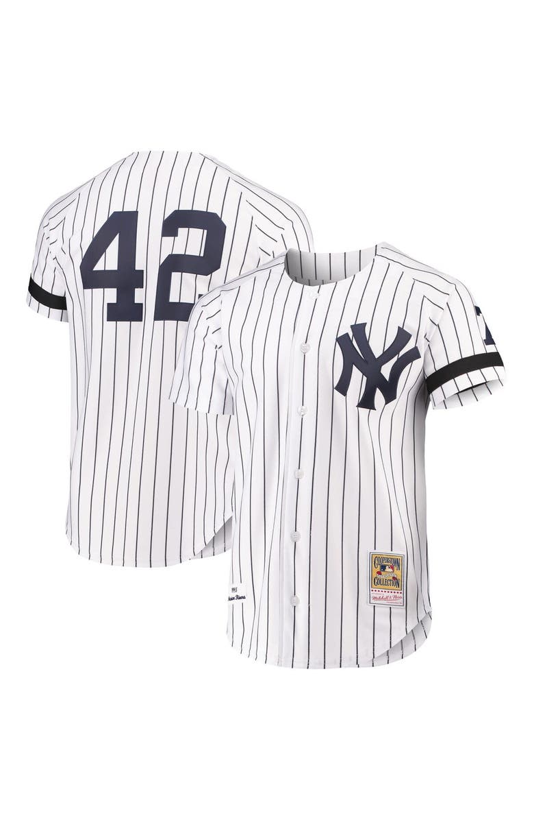 Mitchell & Ness Men's Mariano Rivera Mitchell & Ness White New York Yankees Authentic Jersey, Alternate, color, 