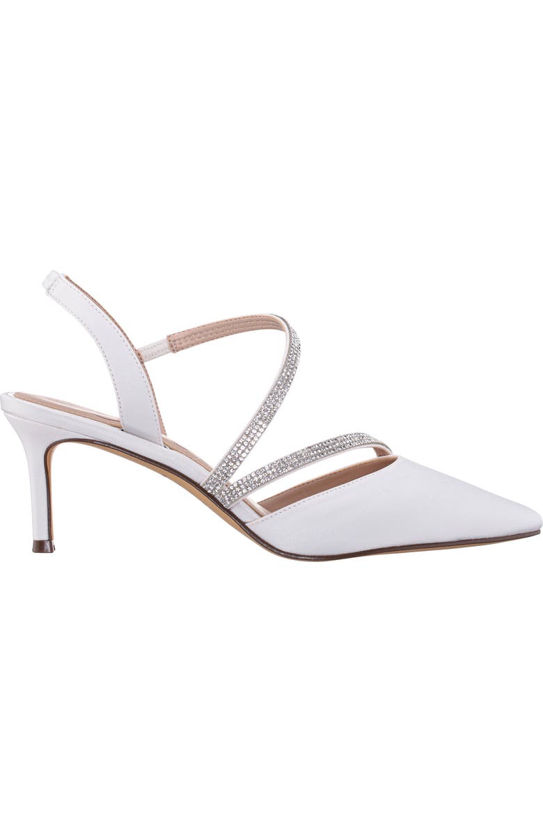 Nina Nela Slingback Pointed Toe Pump, Alternate, color, Ivory Sati