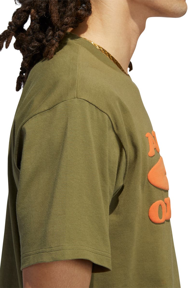 adidas Originals Smile Graphic Tee, Alternate, color, Focus Olive