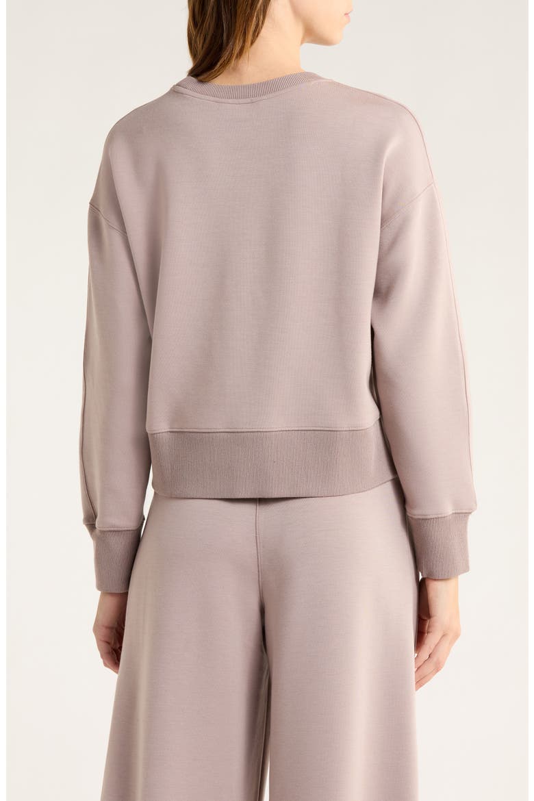 AirEssentials® Luxe Crop Crewneck Sweatshirt, Alternate, color, COASTAL FOG