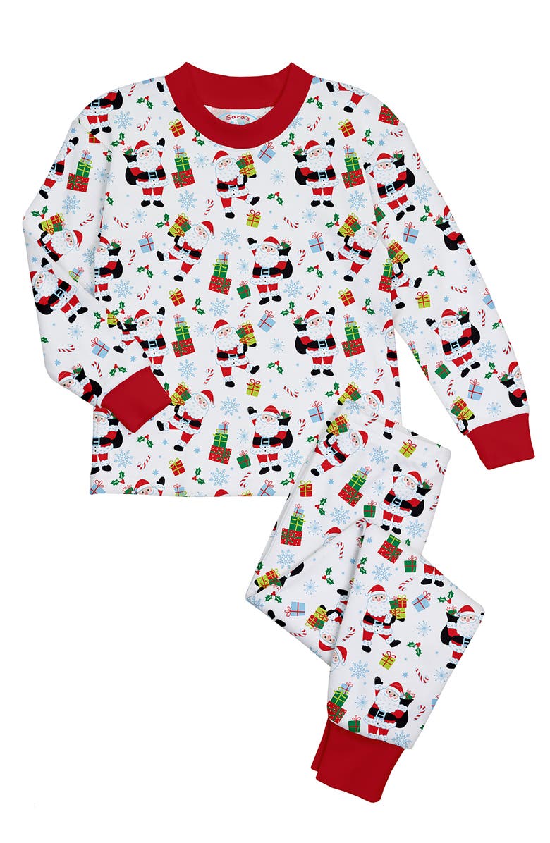 Sara’s Prints Loose Fit Classic Pajama 2-Piece Set, Main, color, Secret Santa