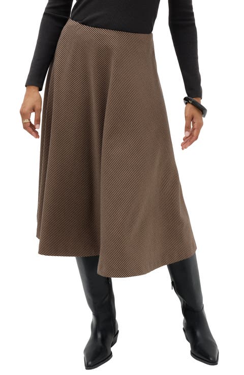 Check Circle Midi Skirt