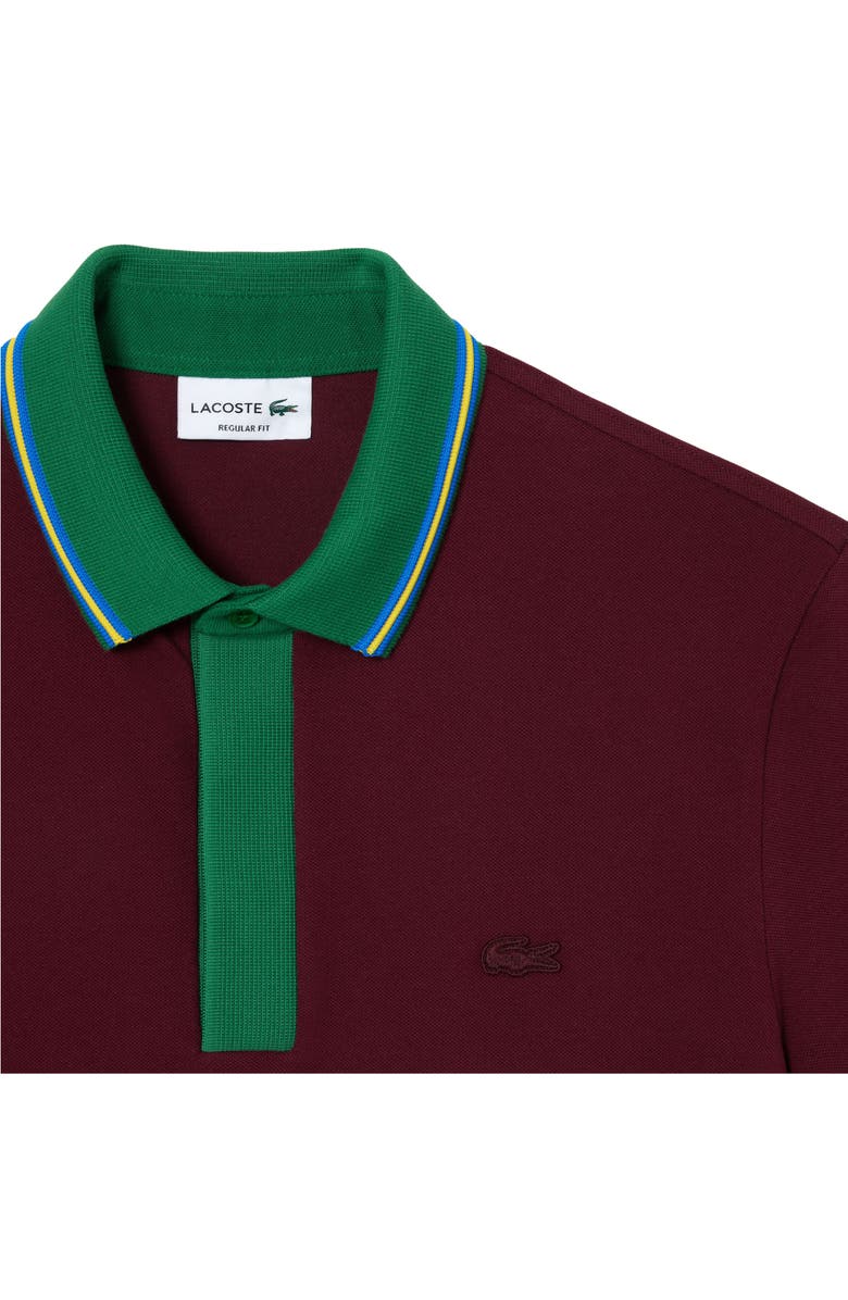 Lacoste Regular Fit Tipped Cotton Piqué Polo, Alternate, color, Yup Zin