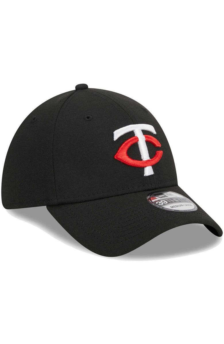 New Era Men's New Era Black Minnesota Twins Logo 39THIRTY Flex Hat, Alternate, color, Black