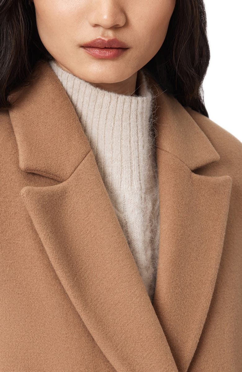 AllSaints Nellie Double Breasted Wool Blend Coat, Alternate, color, Rattan Brown