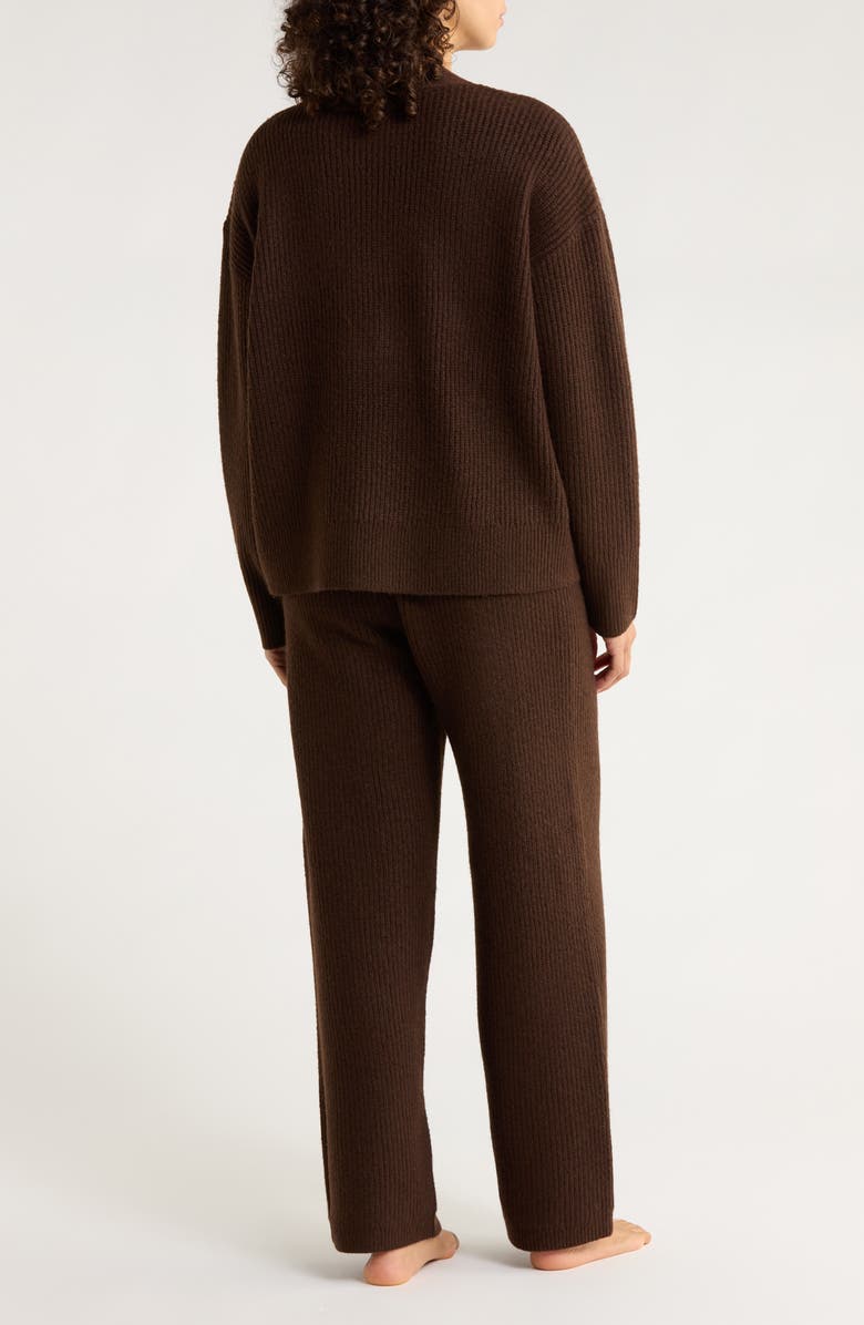 Nordstrom Cozy Rib Lounge Set, Alternate, color, Dark Brown