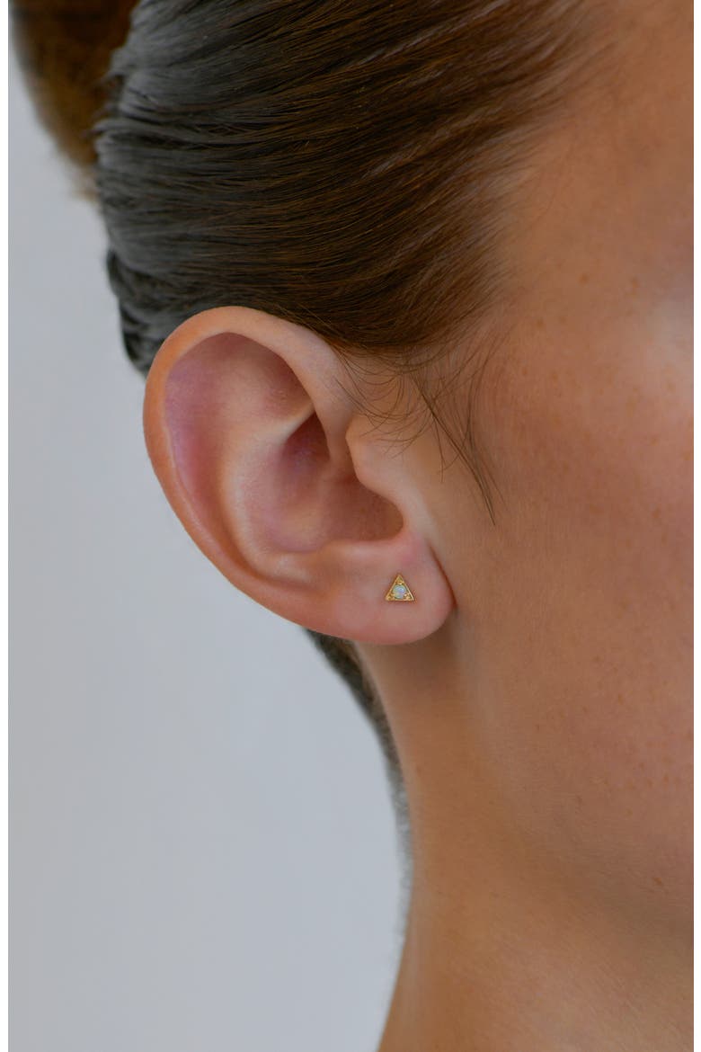 Cleo Single Triangle Stud Earring, Alternate, color, YELLOW GOLD