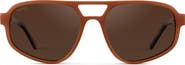 WMP Eyewear Brooklyn - 56mm Double Bridge Aviator Polarized Sunglasses