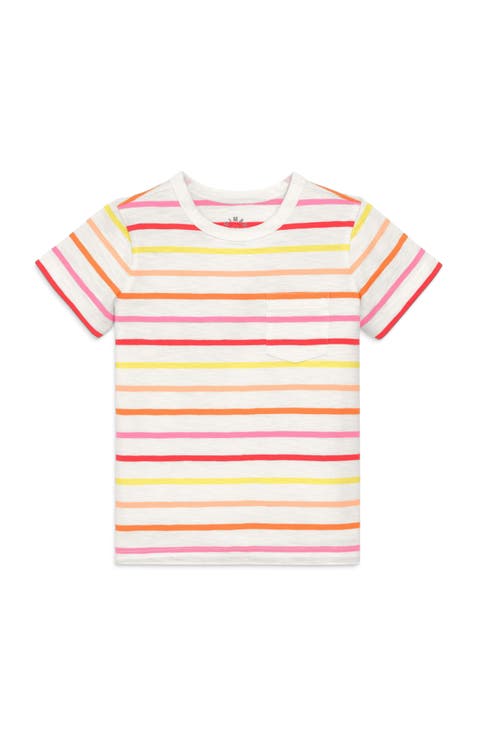 Kids Pocket Tee In Multi Stripe (Toddler, Little Kid, Big Kid)