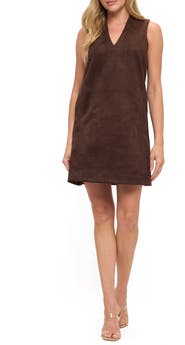 O.L. Faux Suede Sleeveless Minidress