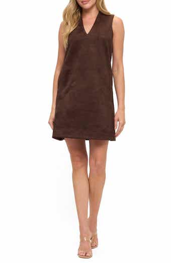 O.L. Faux Suede Sleeveless Minidress