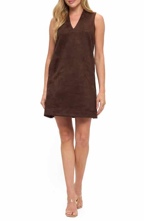 O.L. Faux Suede Sleeveless Minidress
