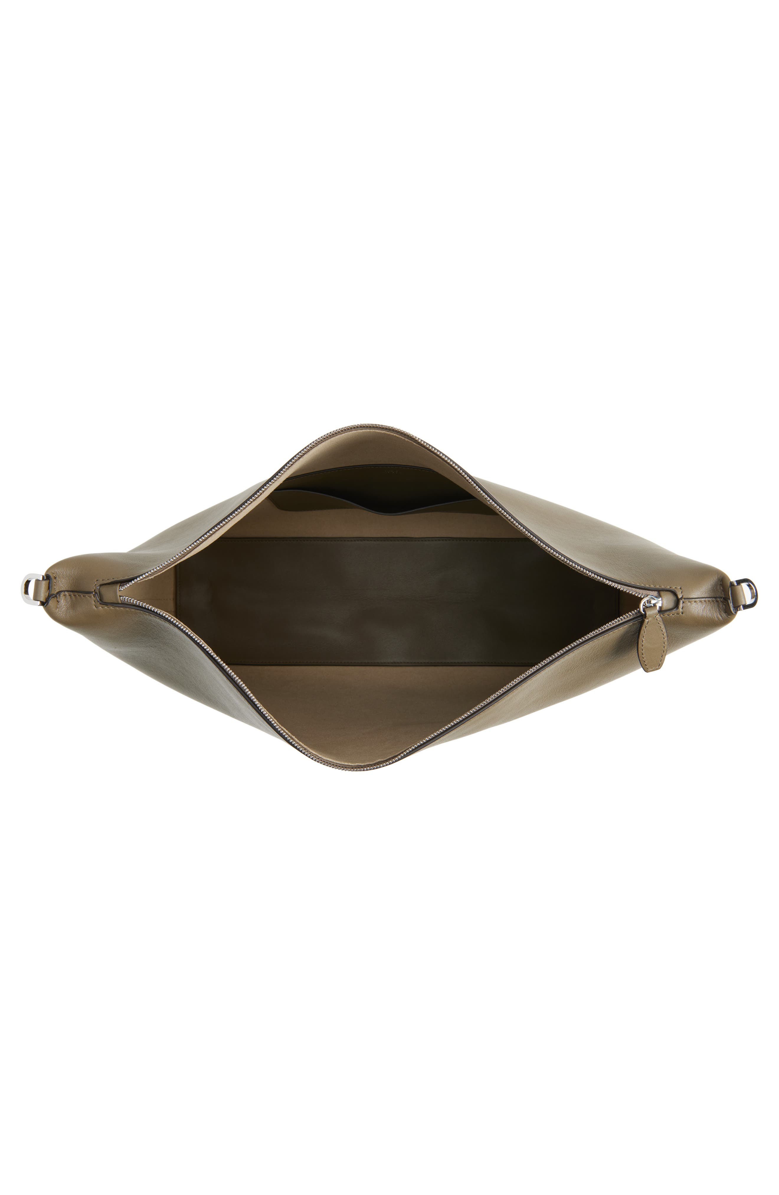 TOTEME Bevel Leather Shoulder Bag, Alternate, color, Taupe