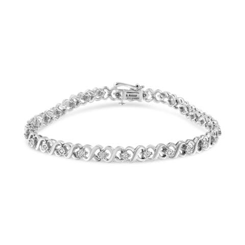 Silver 1/3 Cttw Miracle Plate Diamond Infinity Link Bracelet