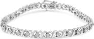 Haus of Brilliance Silver 1/3 Cttw Miracle Plate Diamond Infinity Link Bracelet