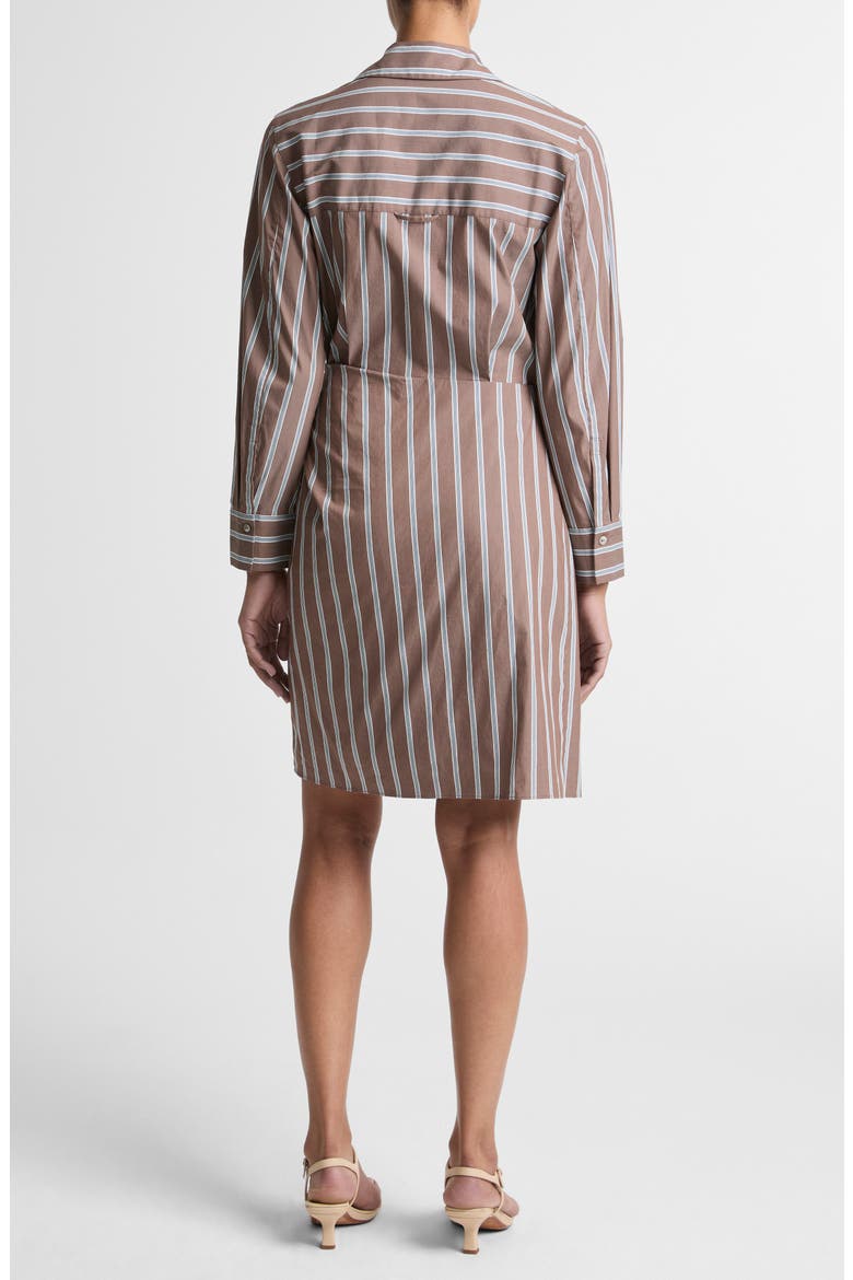 Stripe Long Sleeve Tie Waist Dress, Alternate, color, BROWN MULTI