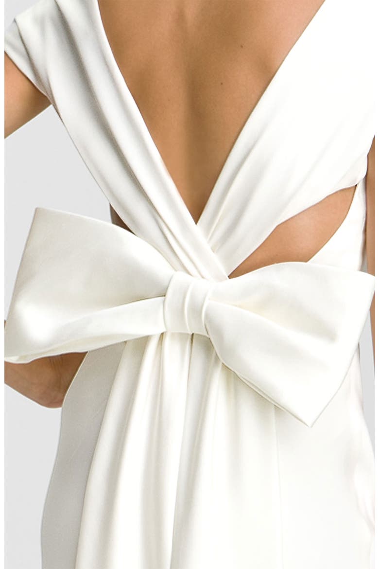 Knot Front Double Face Silk Gown, Alternate, color, ANTIQUE WHITE