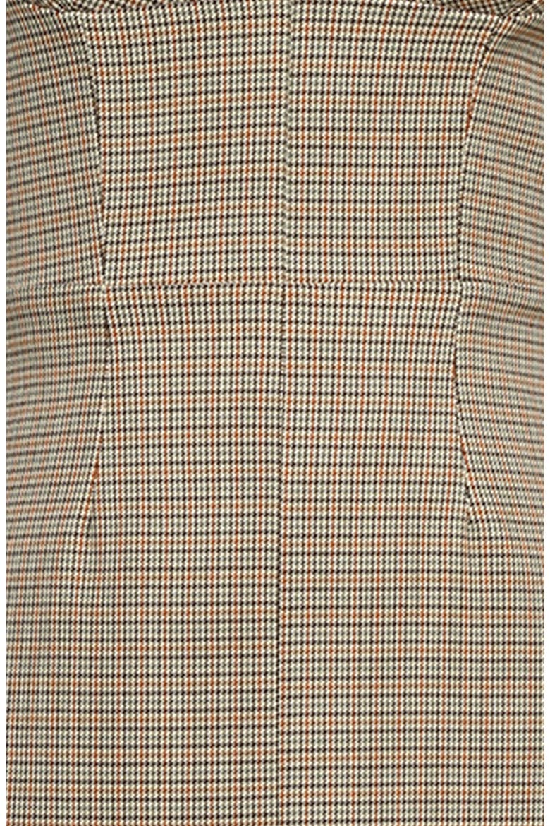 Angelie Structured Long Sleeve Minidress, Alternate, color, BROWN CHECK