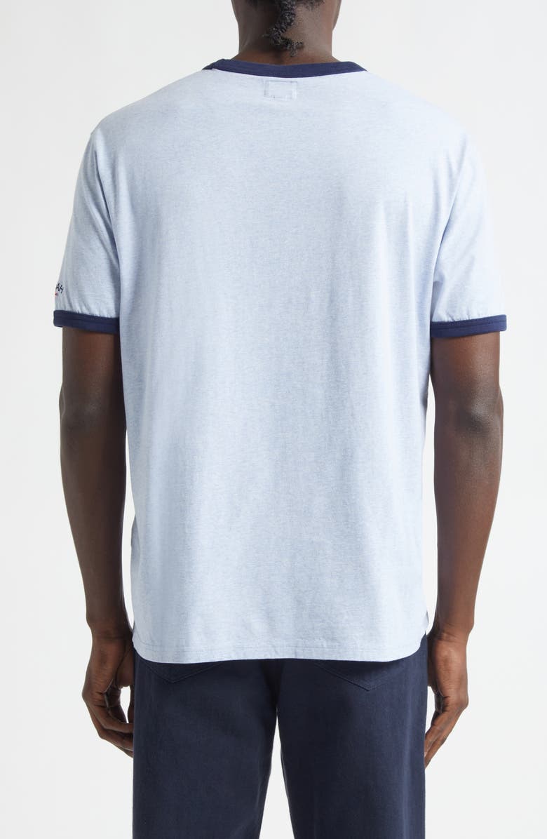 Noah Core Logo Heathered Ringer T-Shirt, Alternate, color, Blue