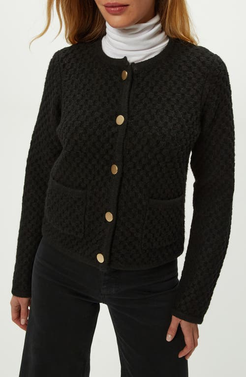 Michael Stars Cera Honeycomb Stitch Cardigan In Black
