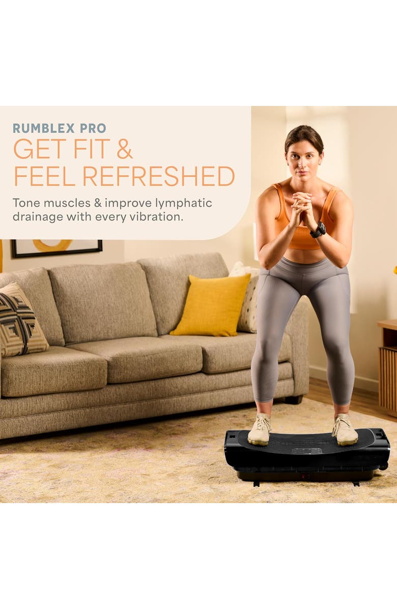 Lifepro Rumblex pro 4D Motion Vibration Plate Exercise Machines for Lymphatic Drainage Fat Burn & Toning Triple Motor Technology, Alternate, color, Black