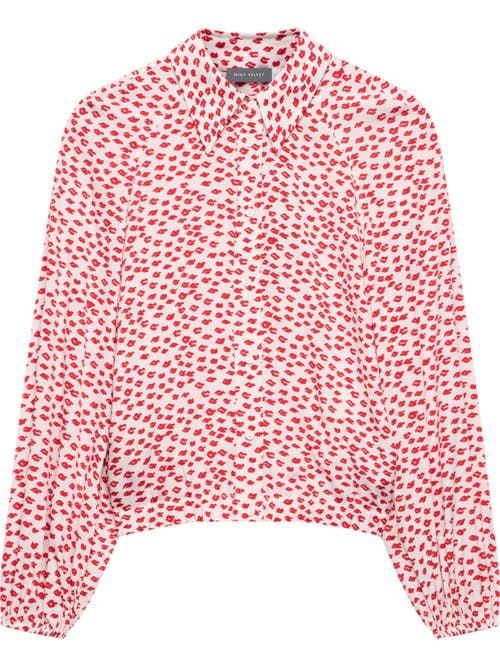 Mint Velvet Lips Print Crop Shirt