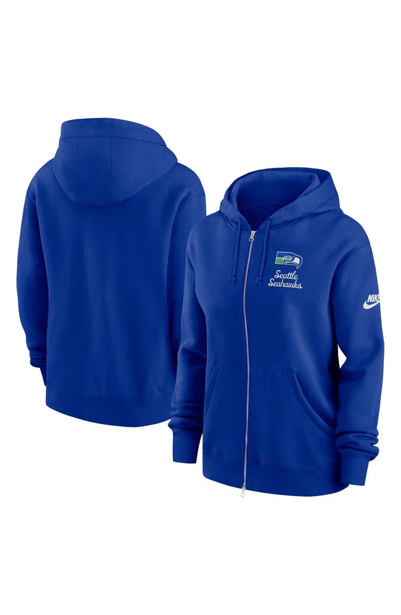 Nike Women's Nike Royal Seattle Seahawks Phoenix Rewind Full-Zip Hoodie, Alternate, color, 