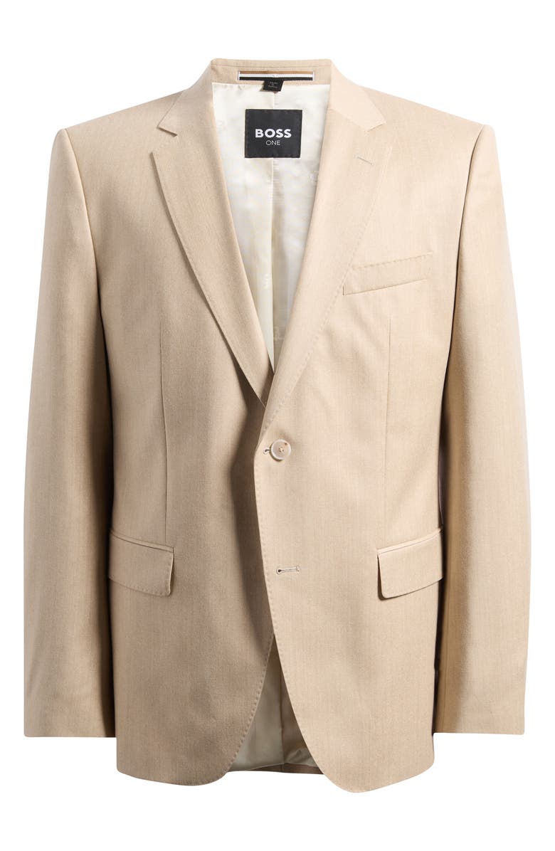 BOSS Huge Trim Fit Wool Mélange Sport Coat, Main, color, Light Beige