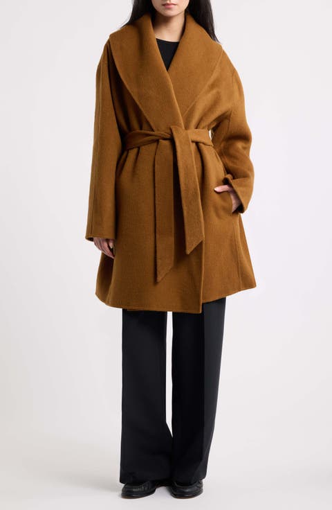 Cariby Belted Wool Blend Coat