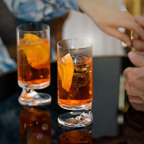 Arnolfo Di Cambio Water Glass Smoke Set Of 2 In Transparent