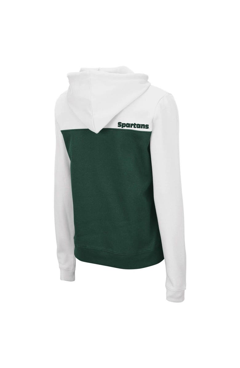 COLOSSEUM Women's Colosseum White/Green Michigan State Spartans Aidan Lightweight Half-Zip Hoodie, Alternate, color, White